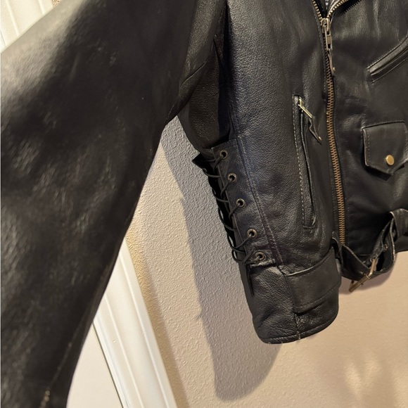 Dream Apparel Vintage Leather Motorcycle Jacket Men’s L “Live to Ride” Eagle - Picture 4 of 9